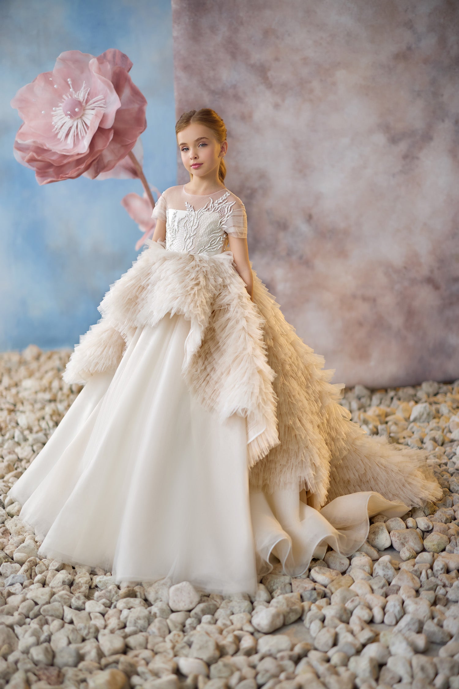 Pentelei 3707 Gown with Lace Bodice | Marelli Exclusive