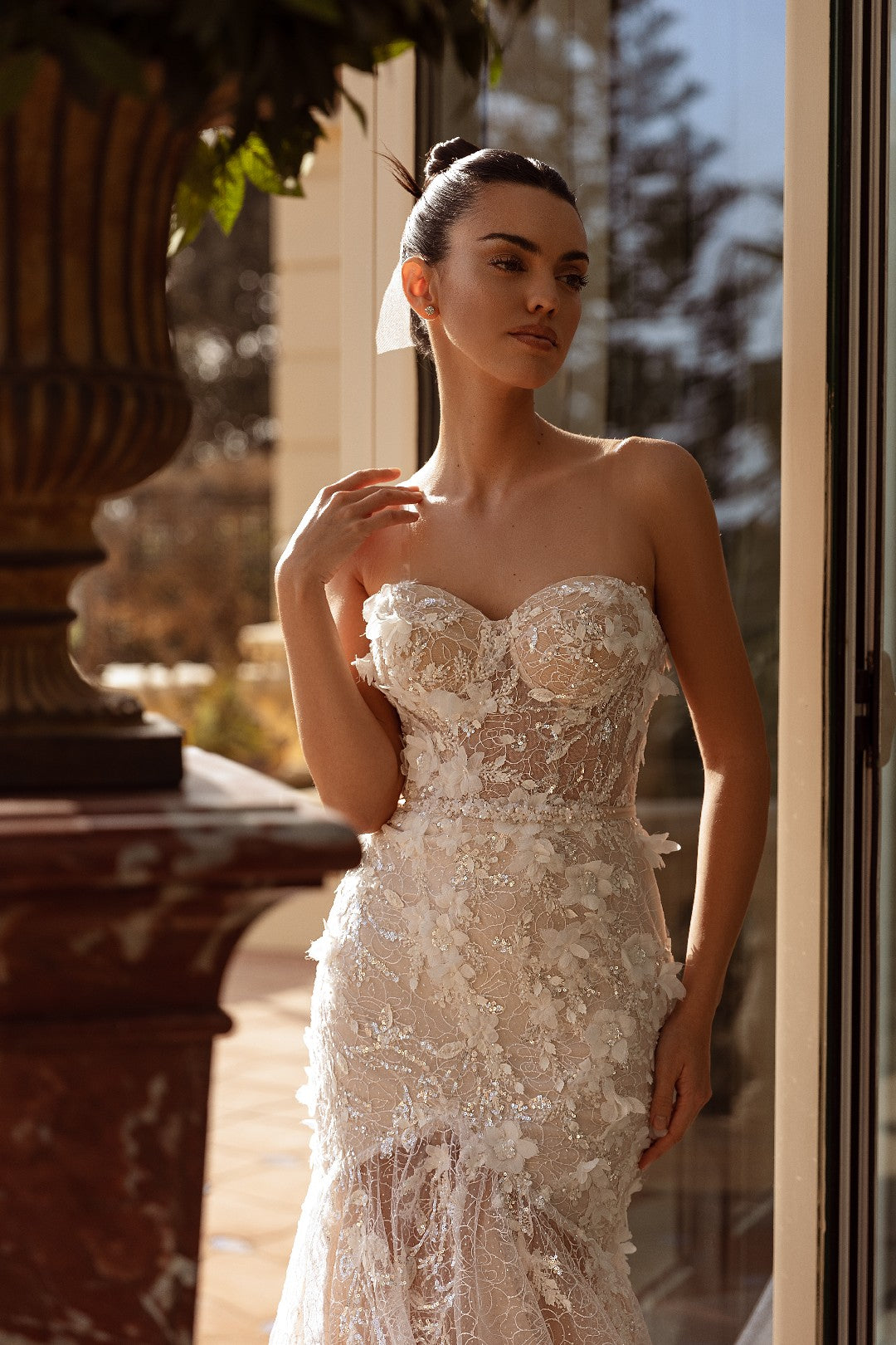 Sensually Revealing Trumpet-Style Wedding Dress | Intricate Floral Guipure Lace | Daring Elegance and Allure | Bold and Confident Bride | Marelli Sensually Revealing Trumpet-Style Wedding Dress | Intricate Floral Guipure Lace | Daring Elegance and Allure | Bold and Confident Bride | Marelli