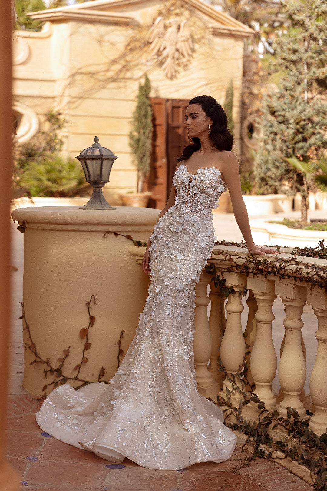 Strapless Mermaid Wedding Dress | Pearly Sequins | Delicate Floral Accents | Figure-Hugging Silhouette | Elegance and Romance | Marelli Exclusive 6 / Strapless Mermaid Wedding Dress | Pearly Sequins | Delicate Floral Accents | Figure-Hugging Silhouette | Elegance and Romance | Marelli Exclusive 6 /