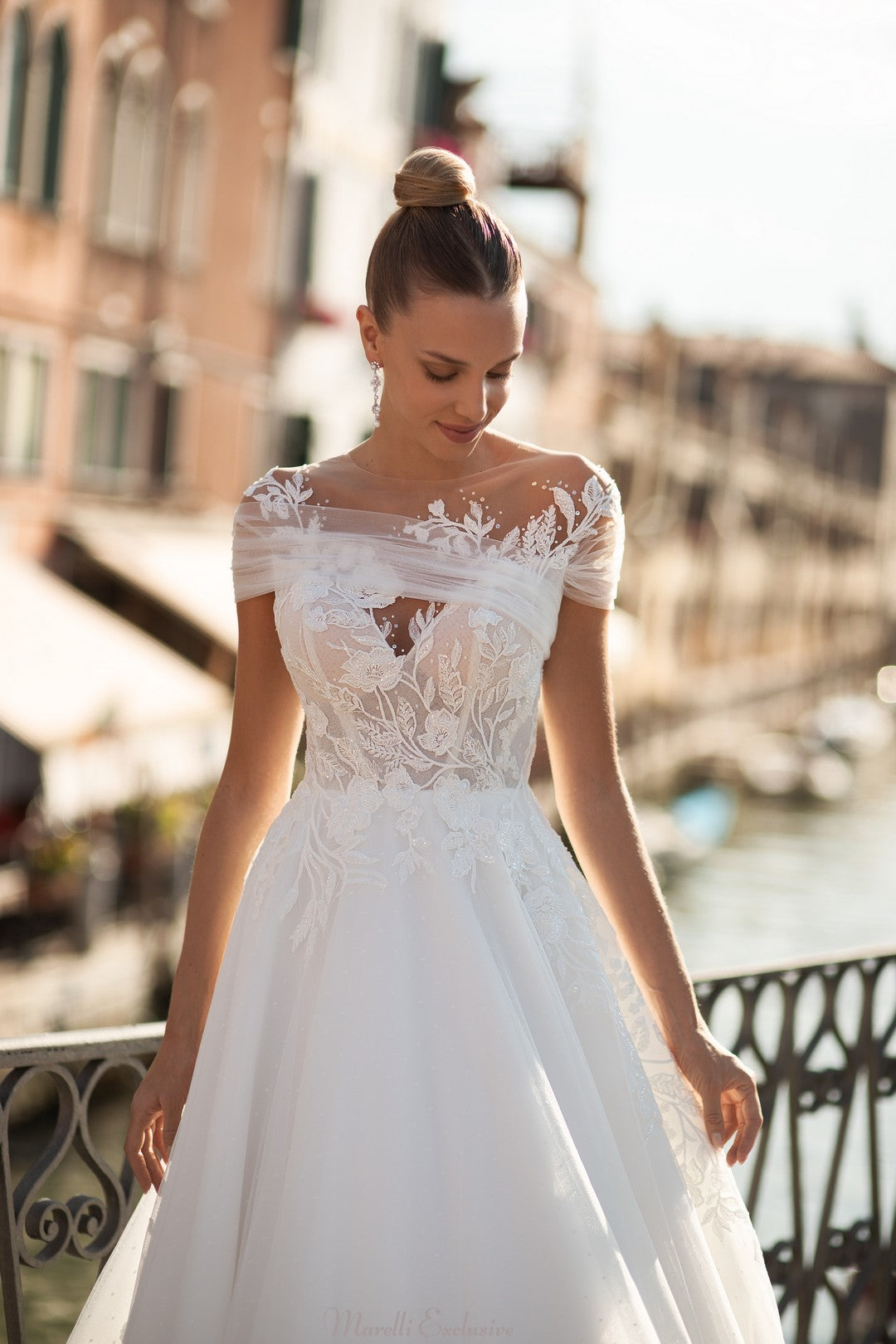 Exquisite A-line Wedding Dress with Sheer Straps and Ethereal Charm 10 / Solid Ivory Exquisite A-line Wedding Dress with Sheer Straps and Ethereal Charm 10 / Solid Ivory