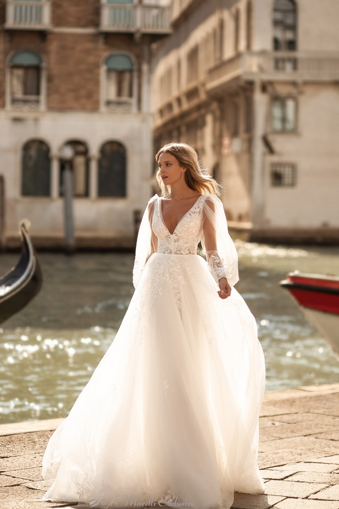 Stunning A-Line Wedding Dress with Sheer Puffy Sleeves 4 / Ivory/Cappuccino (As pictured) Stunning A-Line Wedding Dress with Sheer Puffy Sleeves 4 / Ivory/Cappuccino (As pictured)