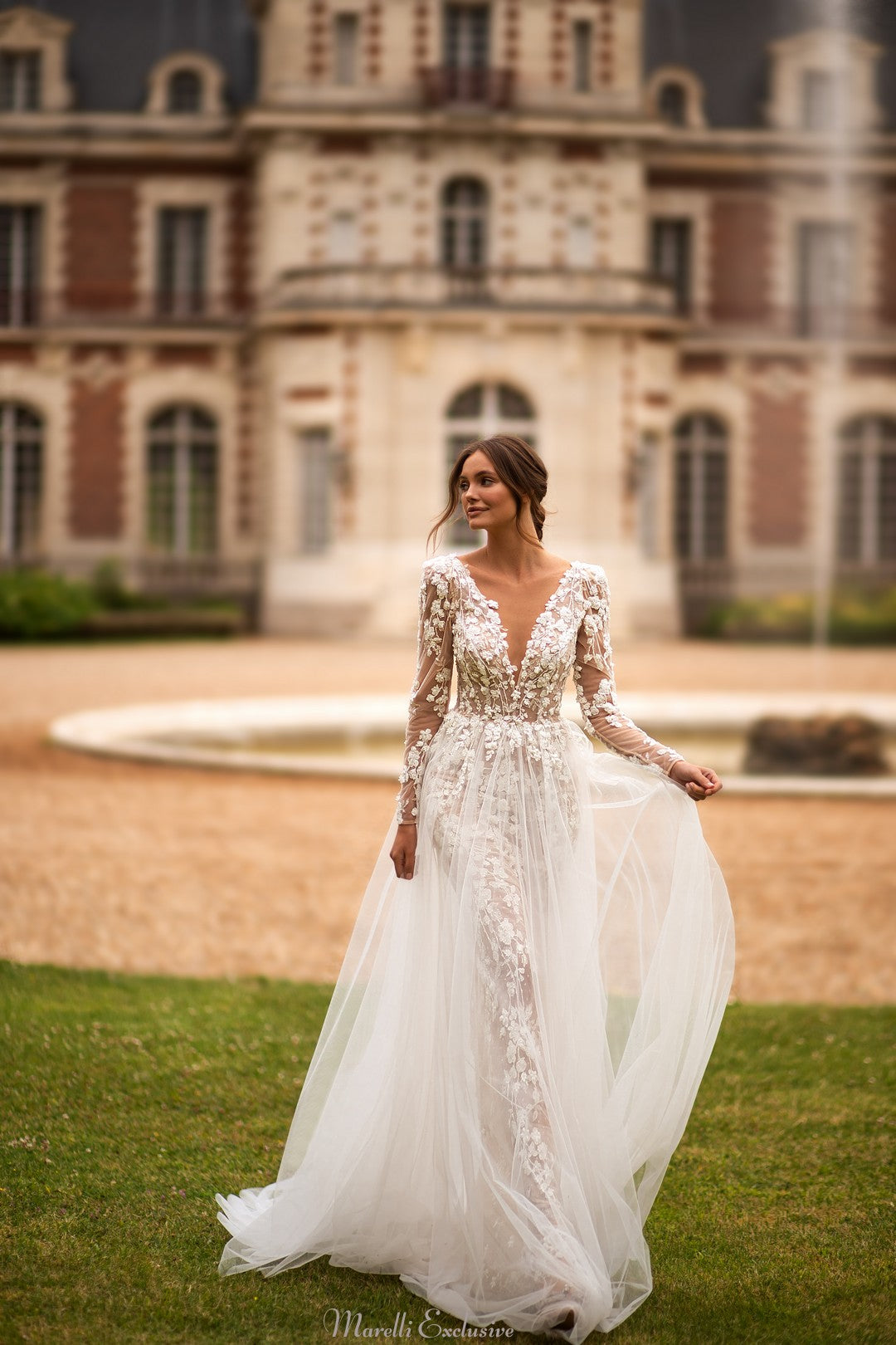 Delicate Mermaid Silhouette Dress with Transparent Tulle Skirt - Embrace Allure and Enchantment Custom Plus Size (+$150) / Ivory Delicate Mermaid Silhouette Dress with Transparent Tulle Skirt - Embrace Allure and Enchantment Custom Plus Size (+$150) / Ivory