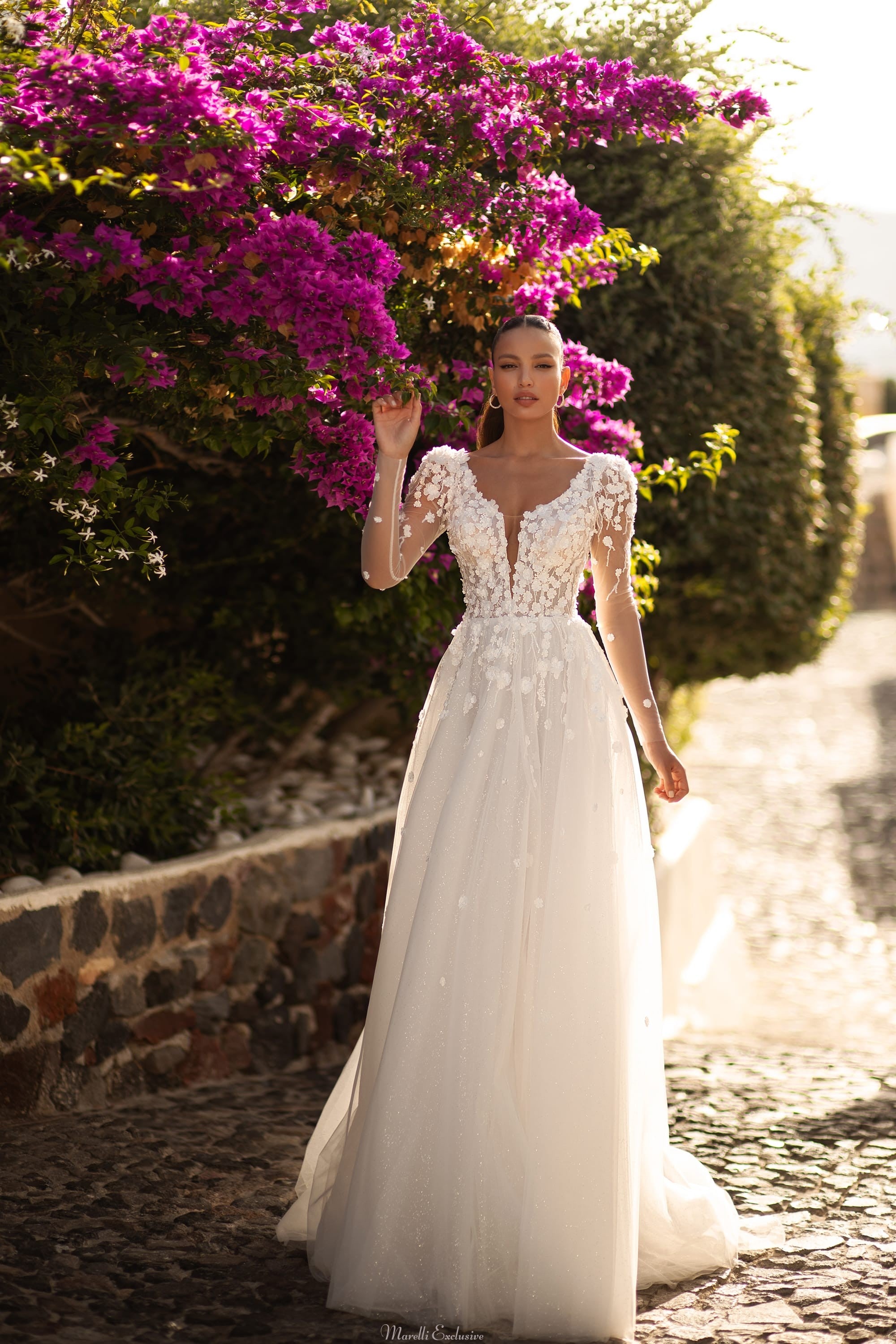 Jasmine Bridal V Front Lace Wedding Dress Delicate A-Line Wedding Dress With A Plunging V- Jasmine Bridal V Front Lace Wedding Dress Delicate A-Line Wedding Dress With A Plunging V-