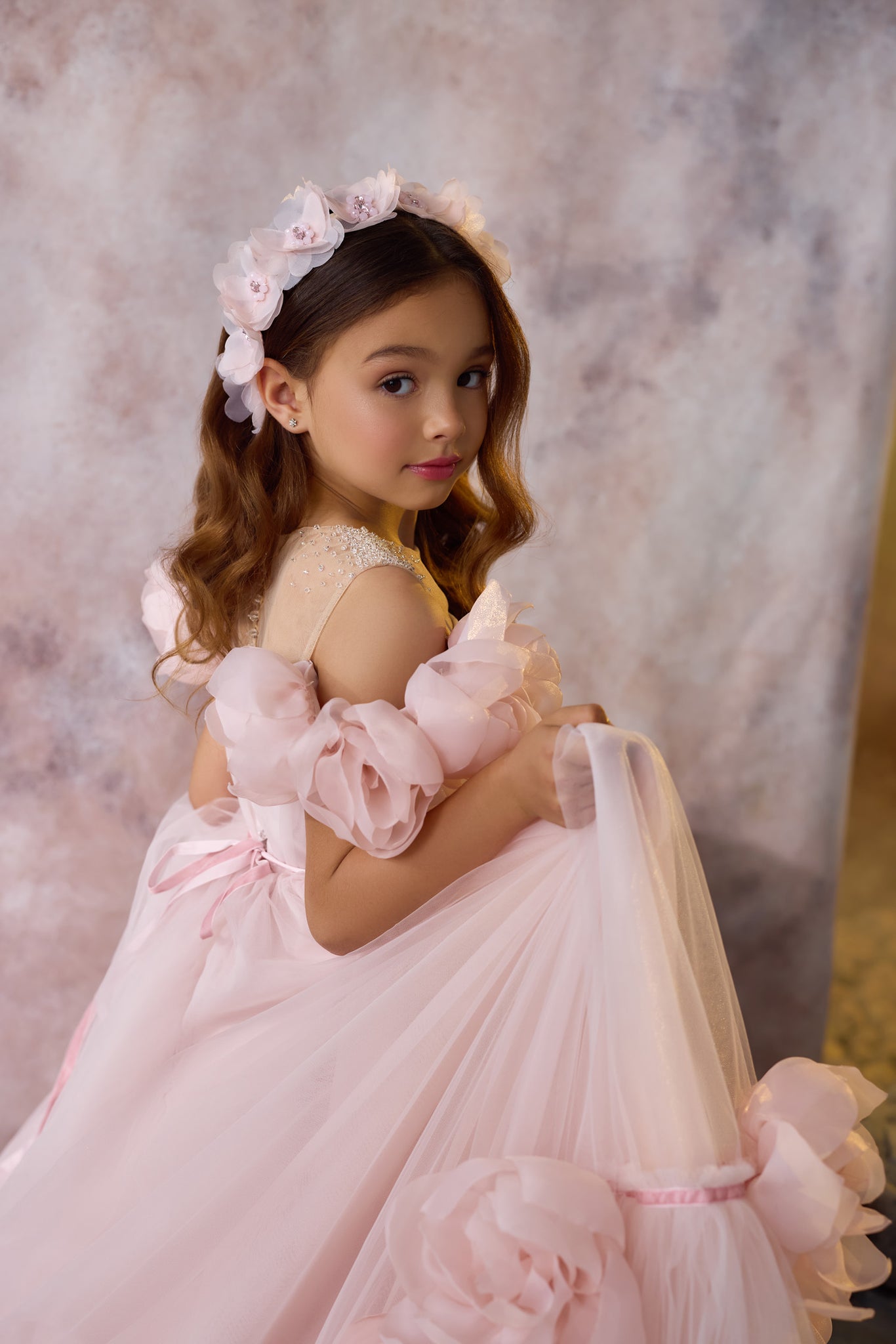 Pentelei 3706 Gown with Off-the-Shoulder Sleeves and Voluminous Tulle Skirt | Dreamy Fairy-Tale Dress | Marelli Exclusive Pentelei 3706 Gown with Off-the-Shoulder Sleeves and Voluminous Tulle Skirt | Dreamy Fairy-Tale Dress | Marelli Exclusive