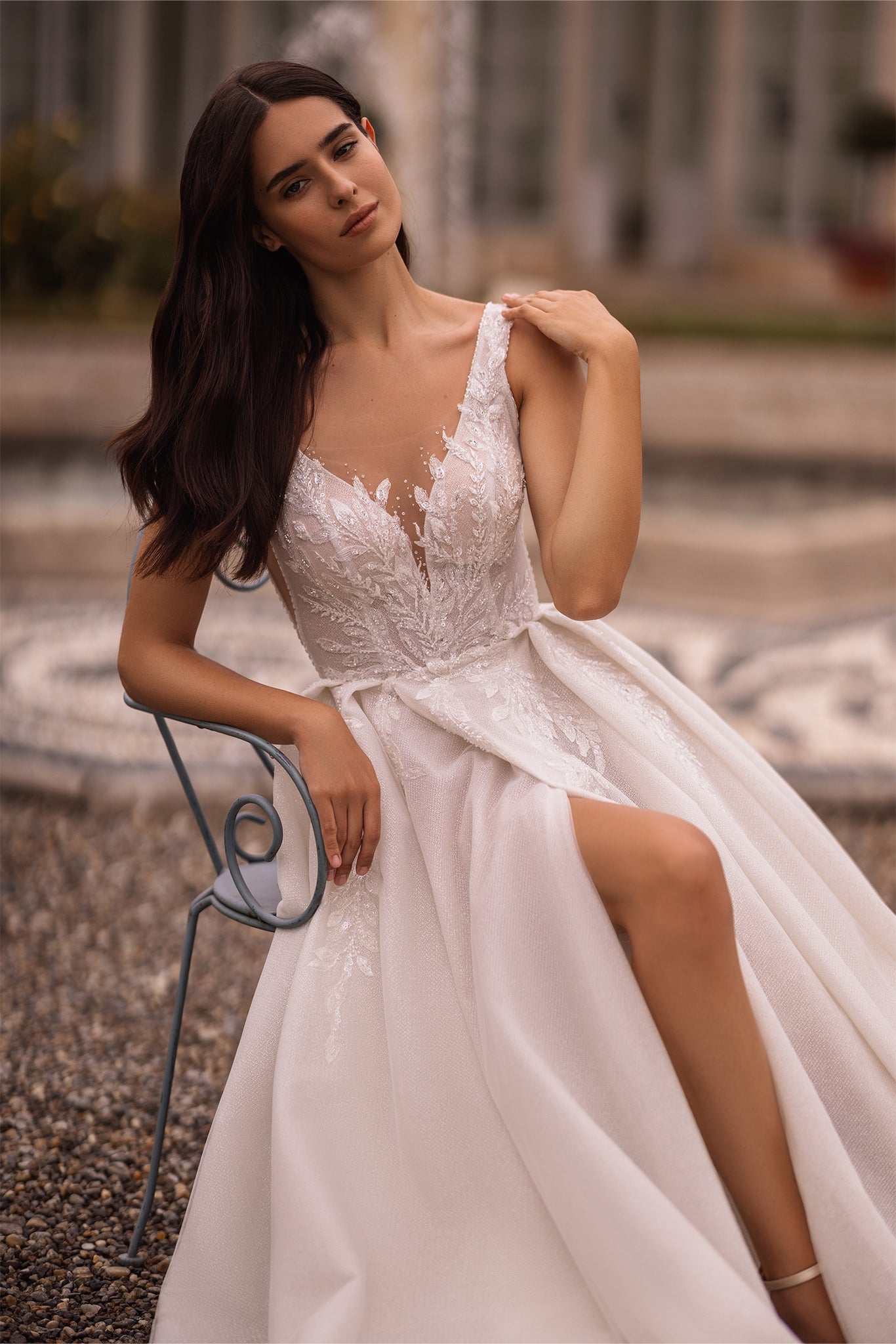 Sleeveless V Neck Wedding Dress Elegant Sleeveless V-Neck Wedding Dress | Lace and Jewels Sleeveless V Neck Wedding Dress Elegant Sleeveless V-Neck Wedding Dress | Lace and Jewels