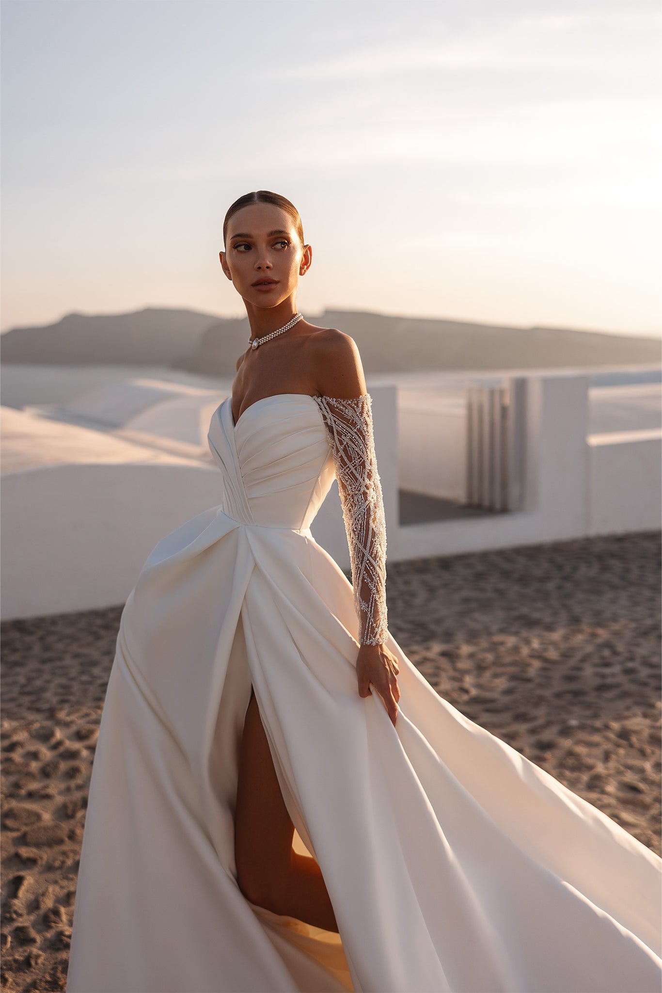 A-line Off-the-Shoulder Wedding Dress with Illusion Long Sleeves 8 A-line Off-the-Shoulder Wedding Dress with Illusion Long Sleeves 8