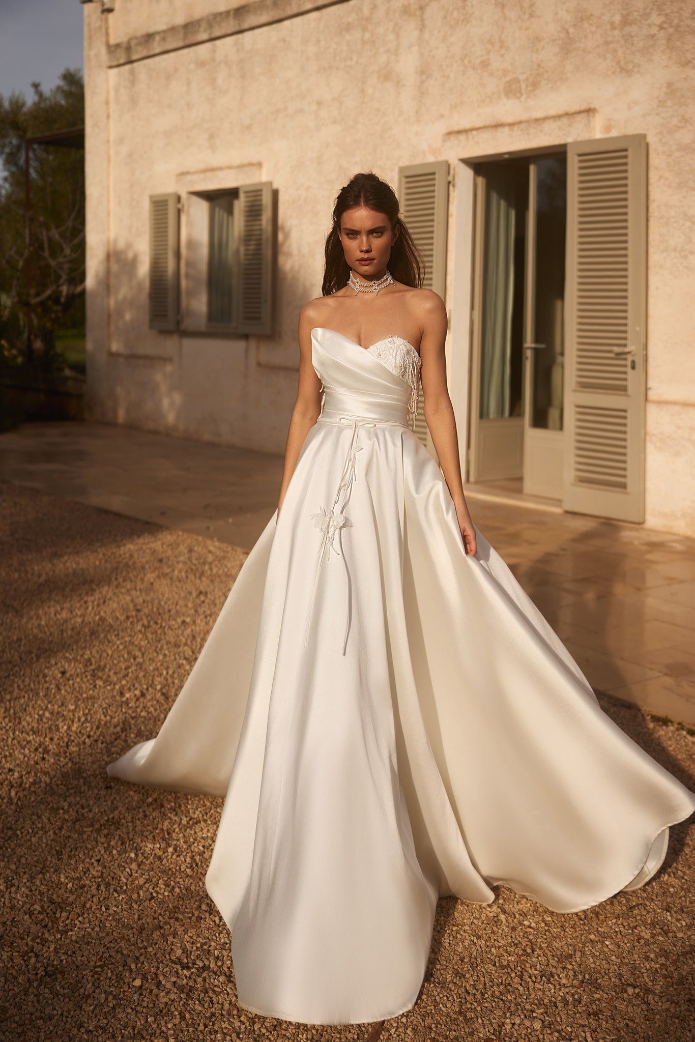 elena satin dress Elena Silk Satin Long Dress In Ivory Rhea Costa
