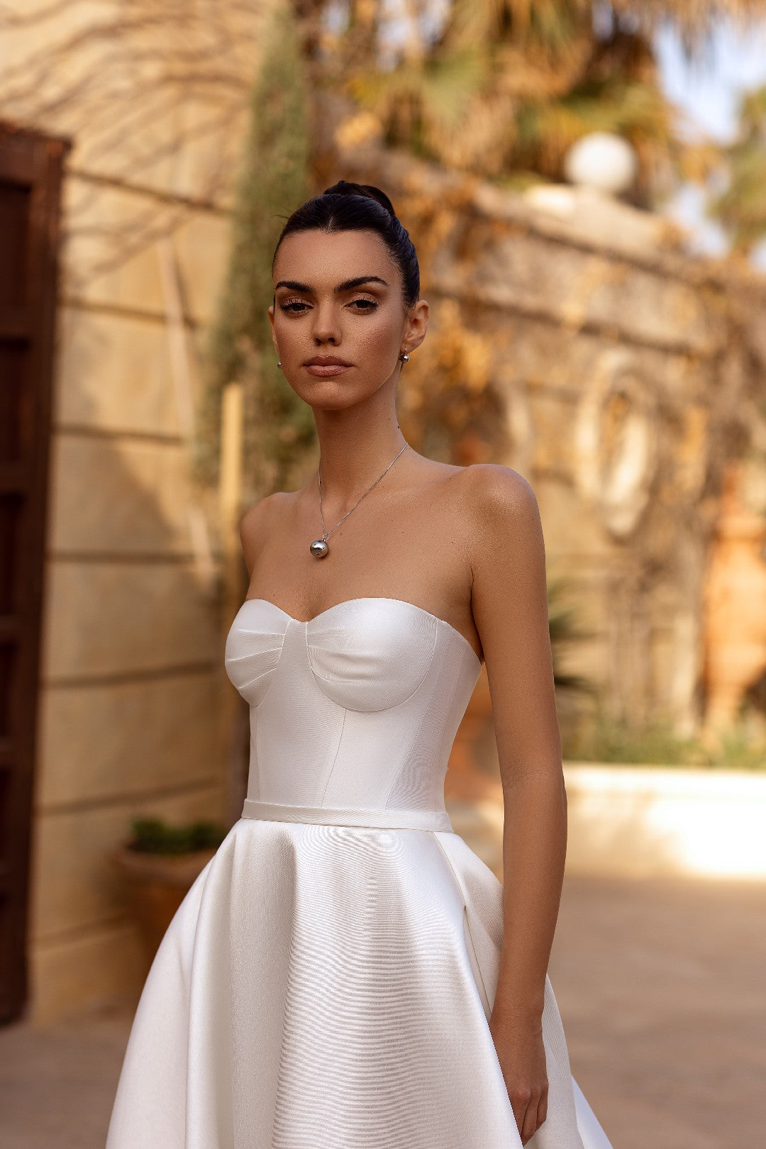 Timeless Strapless Wedding Dress | High Quality Mikado Fabric | Clean Lines | Effortless Style | Marelli Exclusive Timeless Strapless Wedding Dress | High Quality Mikado Fabric | Clean Lines | Effortless Style | Marelli Exclusive