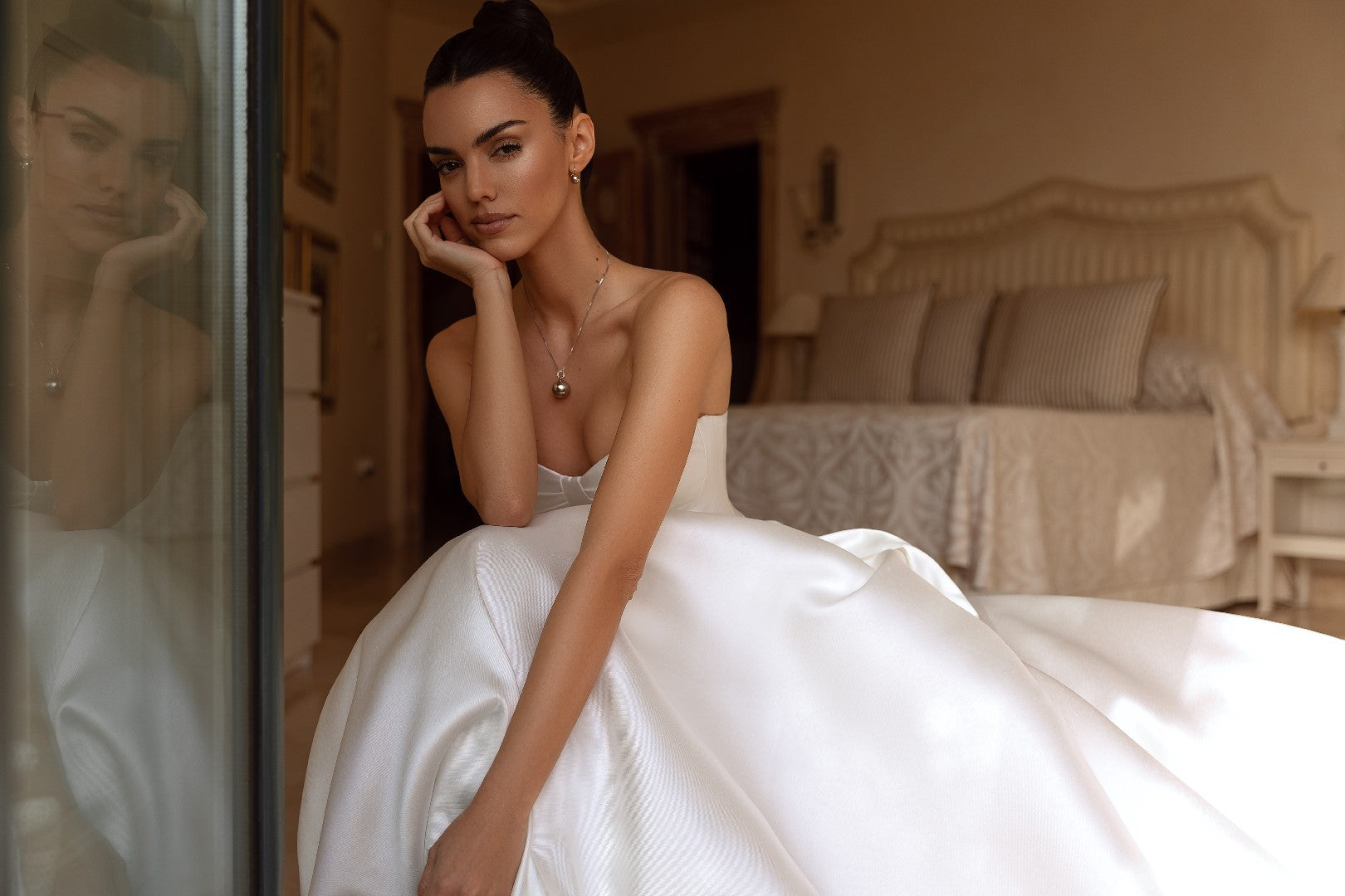 Timeless Strapless Wedding Dress | High Quality Mikado Fabric | Clean Lines | Effortless Style | Marelli Exclusive Timeless Strapless Wedding Dress | High Quality Mikado Fabric | Clean Lines | Effortless Style | Marelli Exclusive