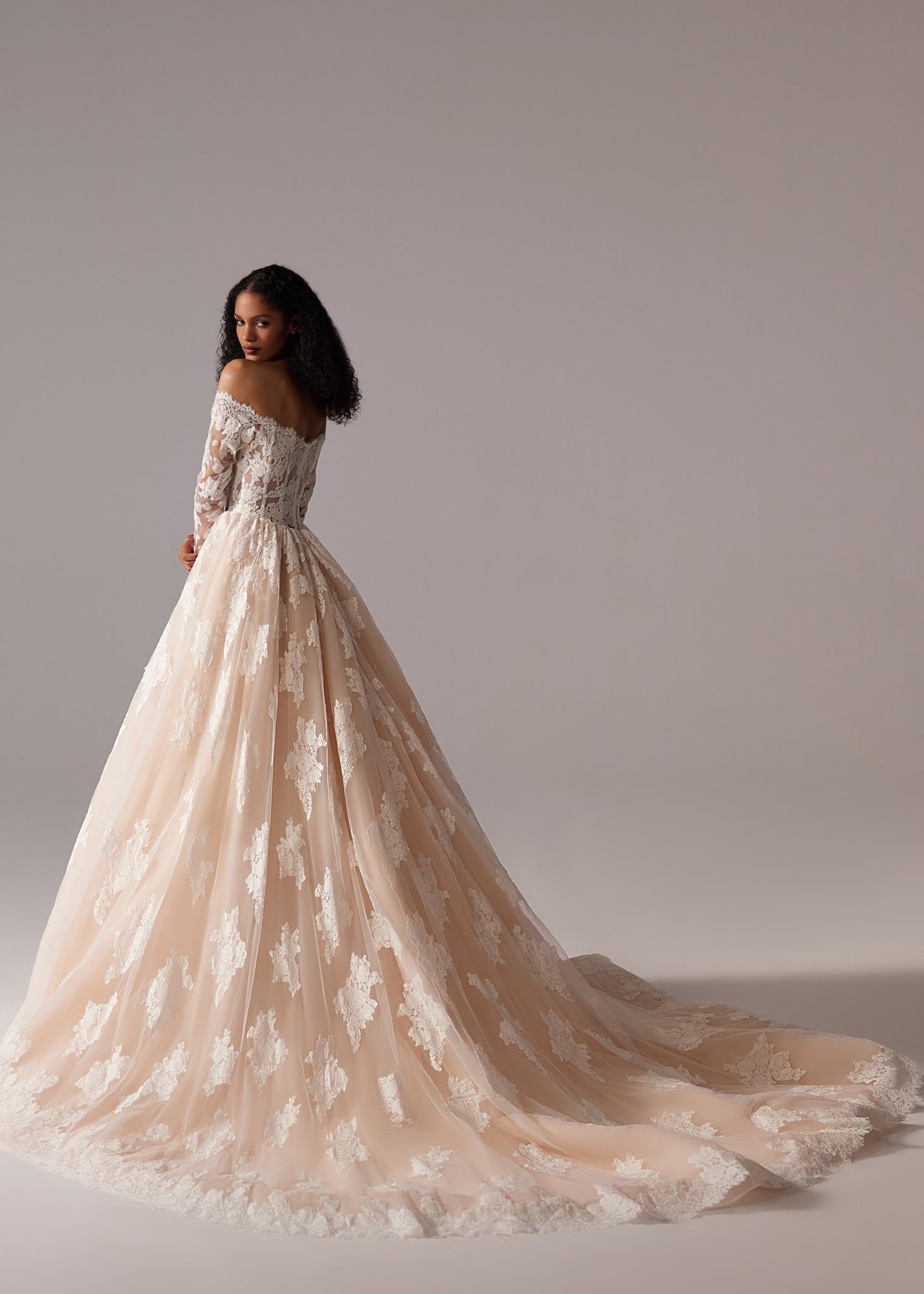 Breathtaking Tulle Skirt Bridal Gown with Off-the-Shoulder Lace Bodice | Marelli Exclusive 4 / As Pictured Breathtaking Tulle Skirt Bridal Gown with Off-the-Shoulder Lace Bodice | Marelli Exclusive 4 / As Pictured