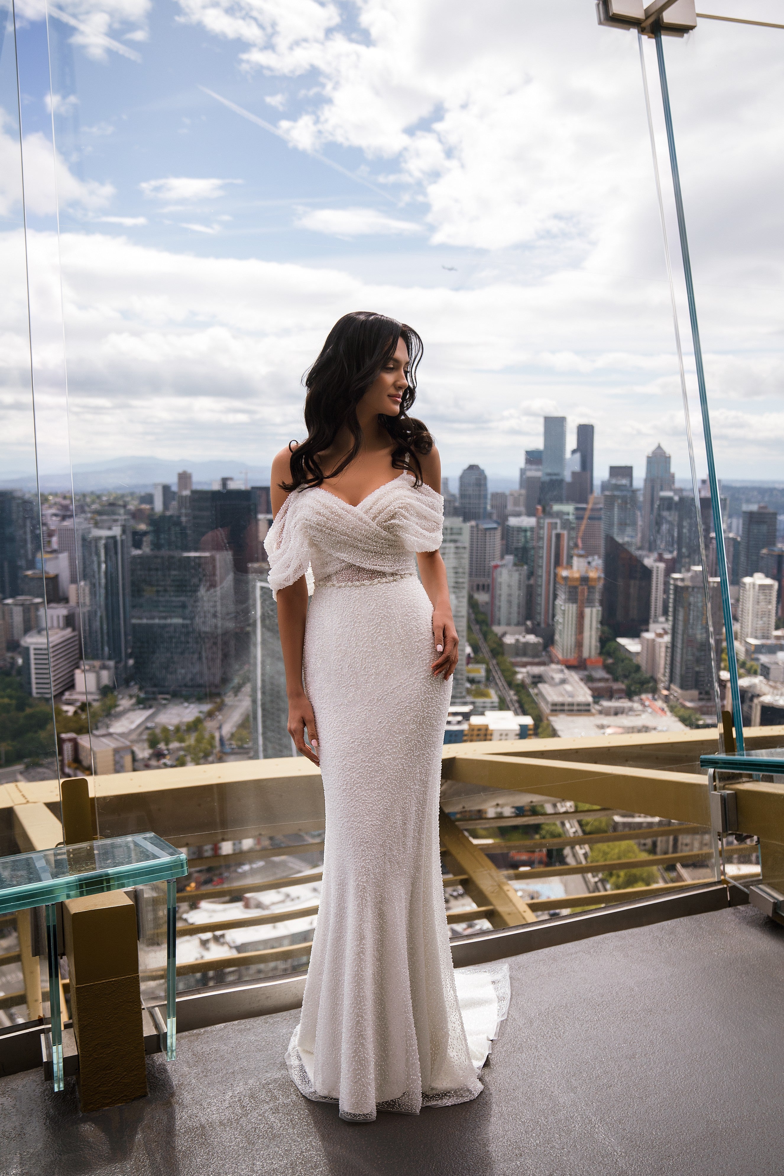 SN-271 SADE Romantic Beaded Guipure Wedding Dress | Marelli Exclusive