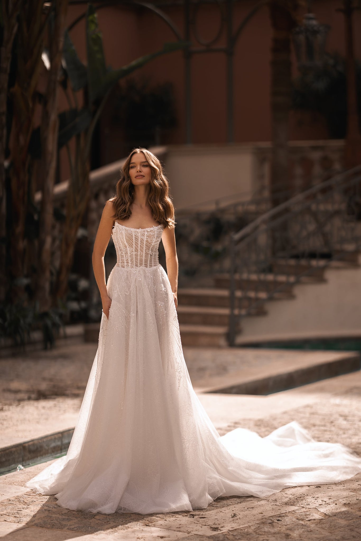 Enchanting A-Line Wedding Dress with Elegant Silver and White Bodice | Marelli Exclusive 12 / Ivory Enchanting A-Line Wedding Dress with Elegant Silver and White Bodice | Marelli Exclusive 12 / Ivory