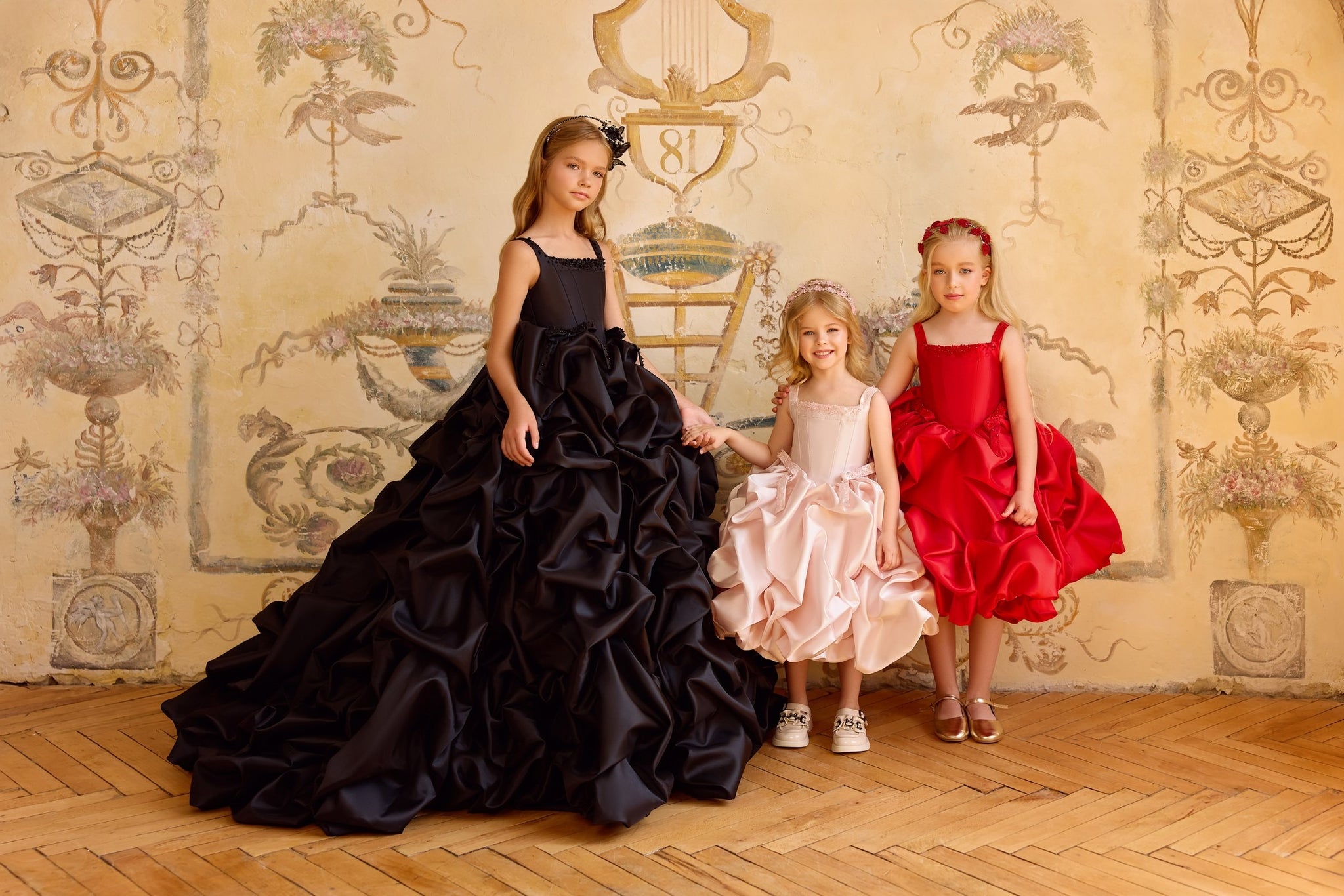 Pentelei 3819 dramatic ruffled gown with lace-up back | Girls Formal Dress