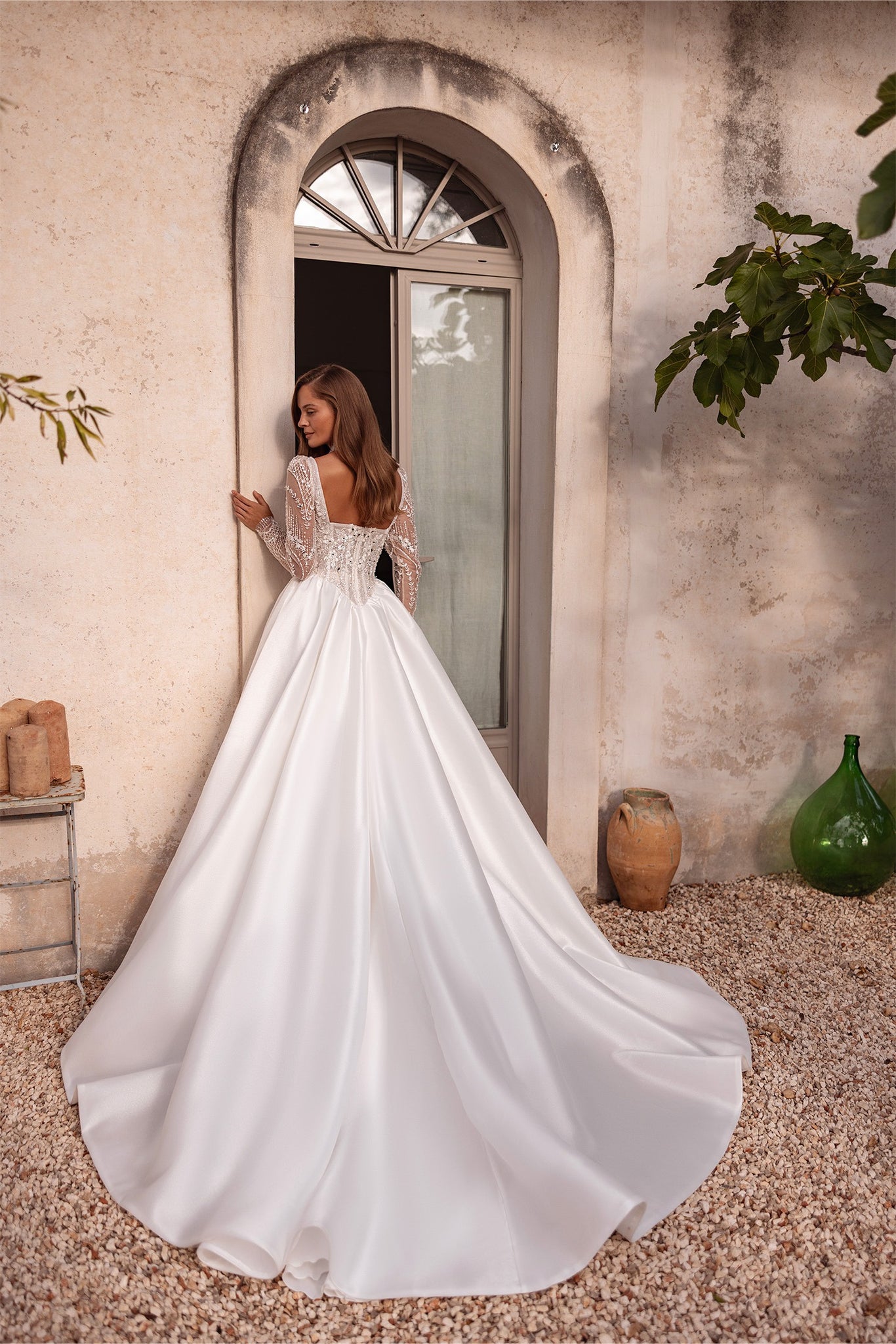 A-Line Square Neck Wedding Dress with Beaded Bodice & Coraline Skirt | Marelli Exclusive 12 / Ivory/Nude (as pictured) A-Line Square Neck Wedding Dress with Beaded Bodice & Coraline Skirt | Marelli Exclusive 12 / Ivory/Nude (as pictured)