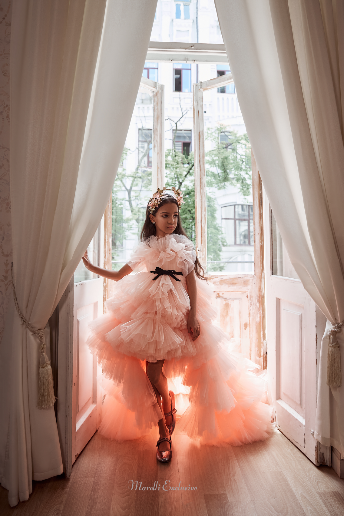 Pentelei 3101 elegant and enchanting: sweep train formal dress  | Girls Formal Dress
