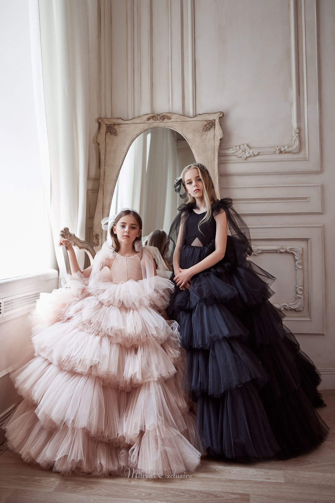 Pentelei 3105 tulle beauty: bow-adorned sleeves for little princesses  | Girls Formal Dress