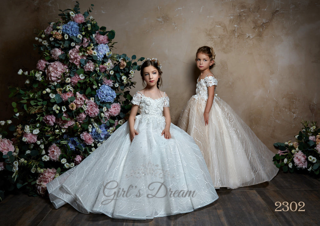Pentelei 2302 an exquisite top with embroidery and a sparkling skirt for timeless elegance  | Girls Formal Dress