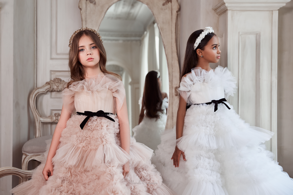 Pentelei 3111 show-stopping ruffle tulle dress  | Girls Formal Dress