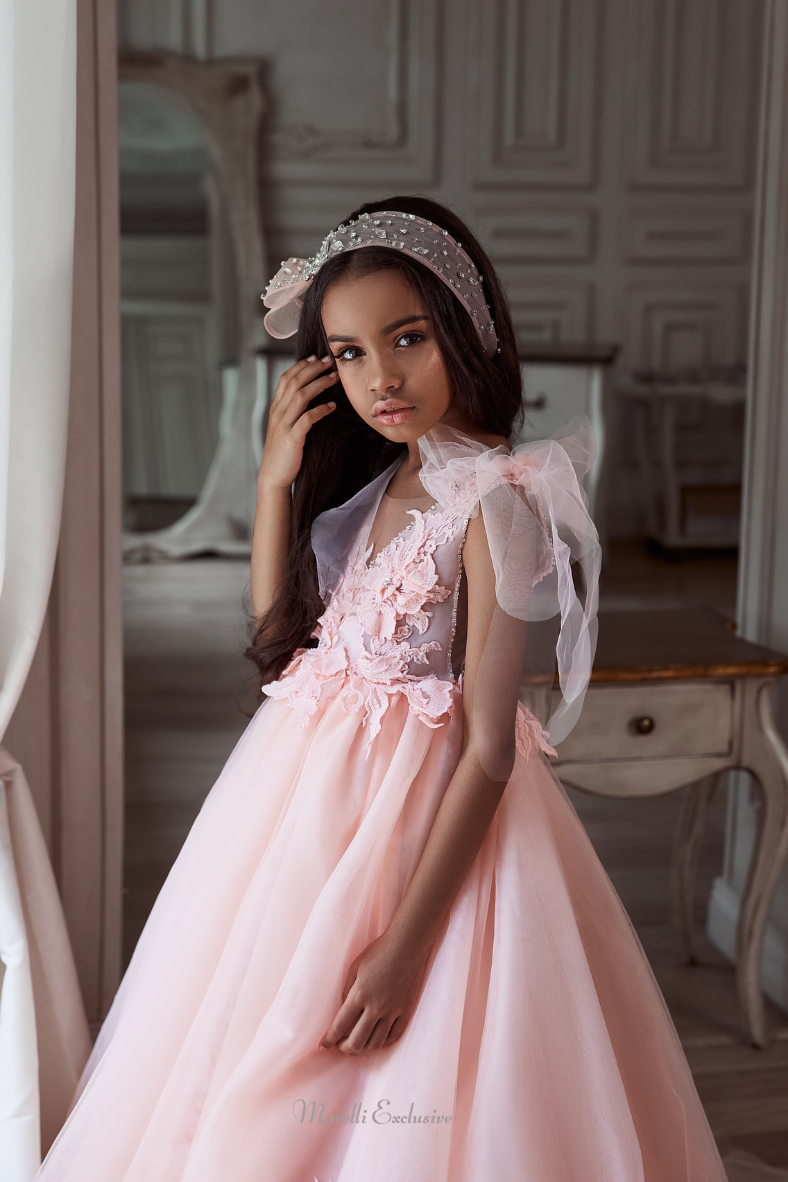 Pentelei 3115 princess-inspired tulle dress  | Girls Formal Dress