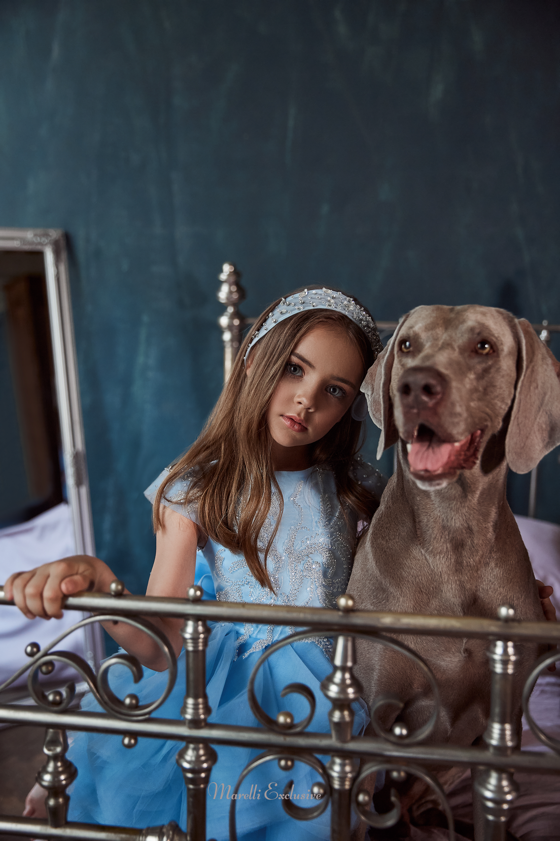 Pentelei 3118 sequin patterning and corset lacing: a modest yet sophisticated dress  | Girls Formal Dress