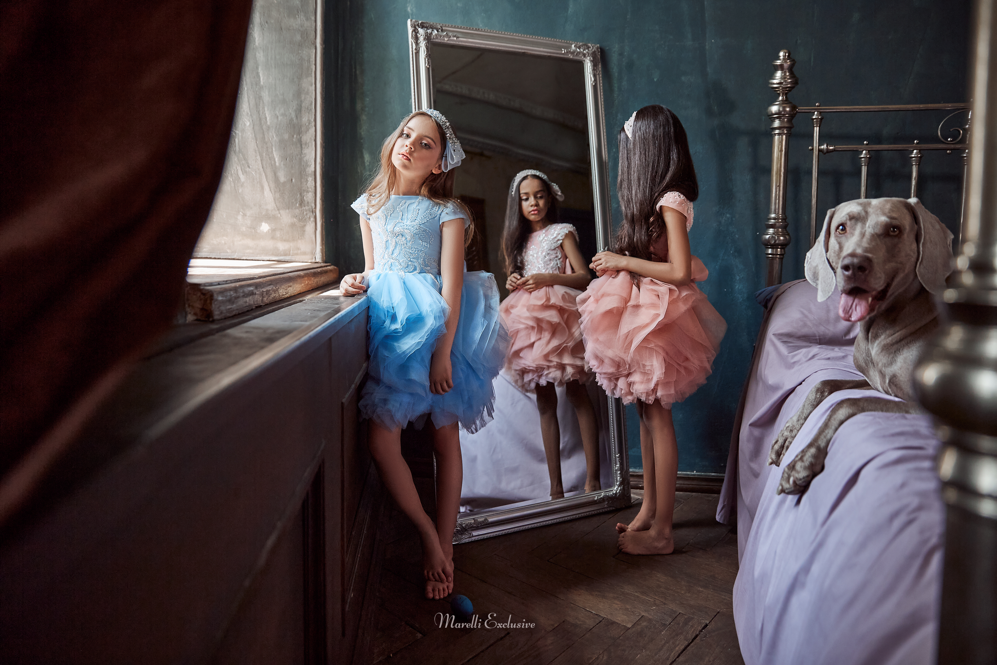 Pentelei 3118 sequin patterning and corset lacing: a modest yet sophisticated dress  | Girls Formal Dress
