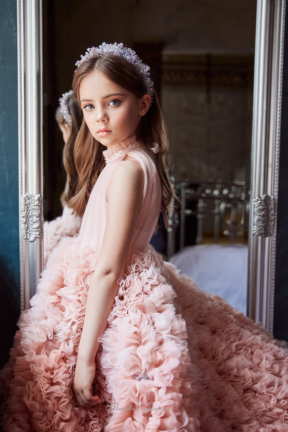 Pentelei 3119 rosy ombre beauty: a breathtaking dress for your princess  | Girls Formal Dress