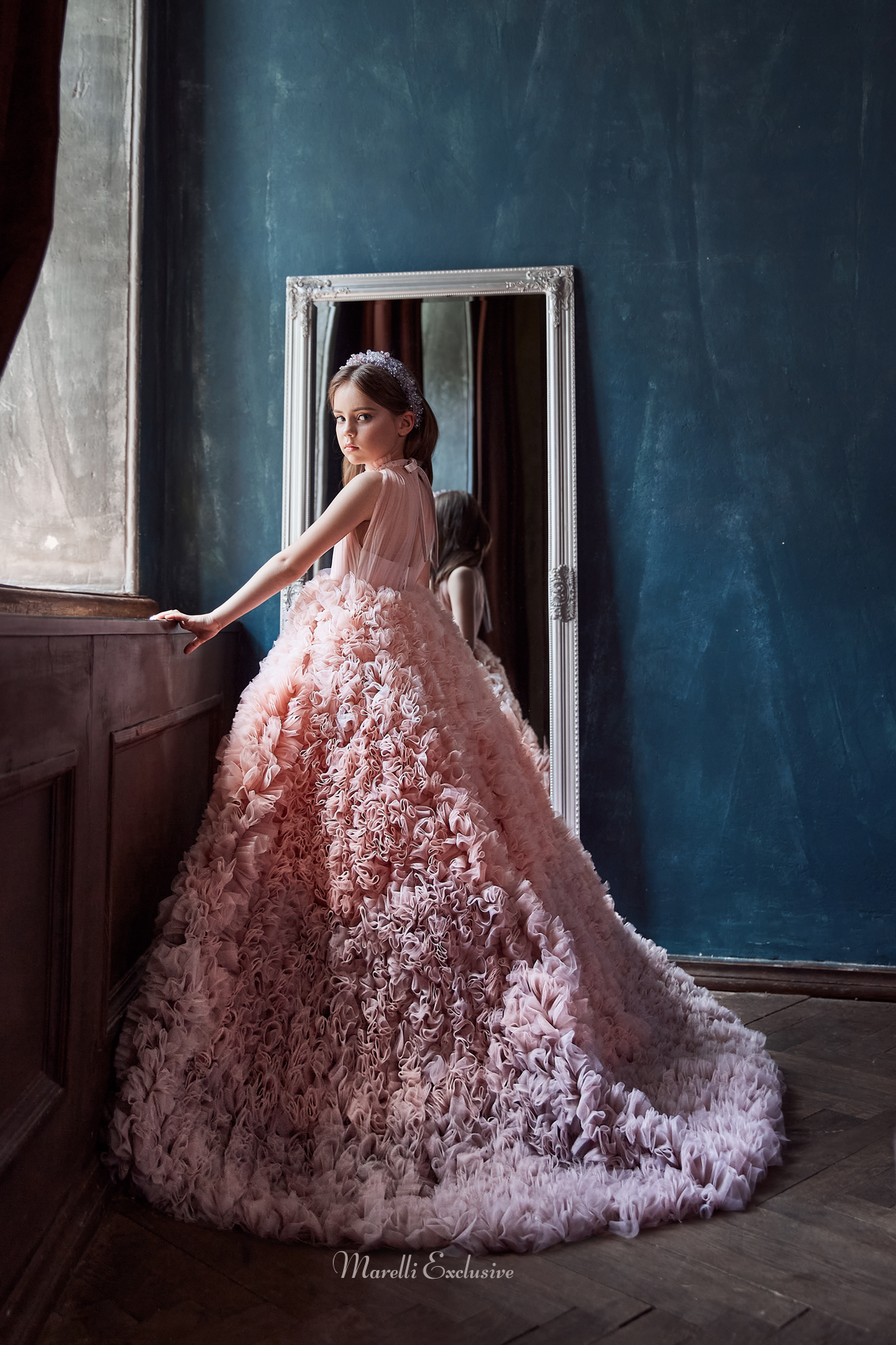 Pentelei 3119 rosy ombre beauty: a breathtaking dress for your princess  | Girls Formal Dress