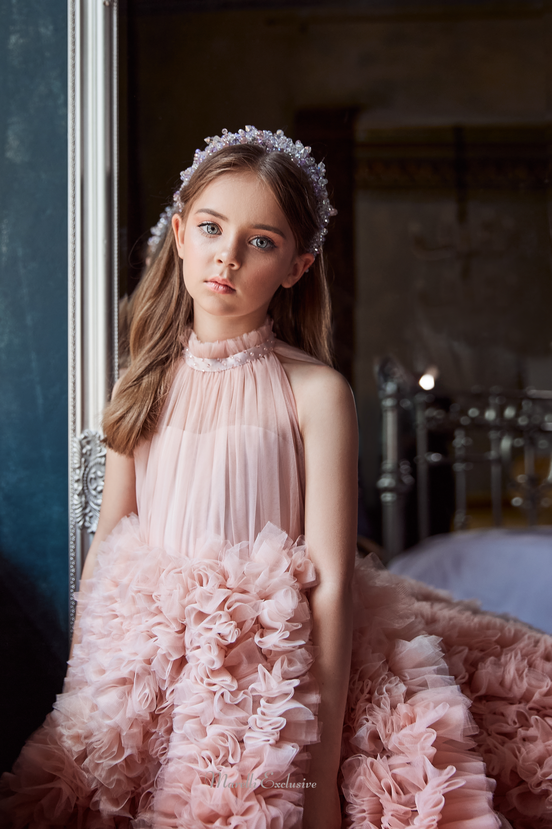 Pentelei 3119 rosy ombre beauty: a breathtaking dress for your princess  | Girls Formal Dress