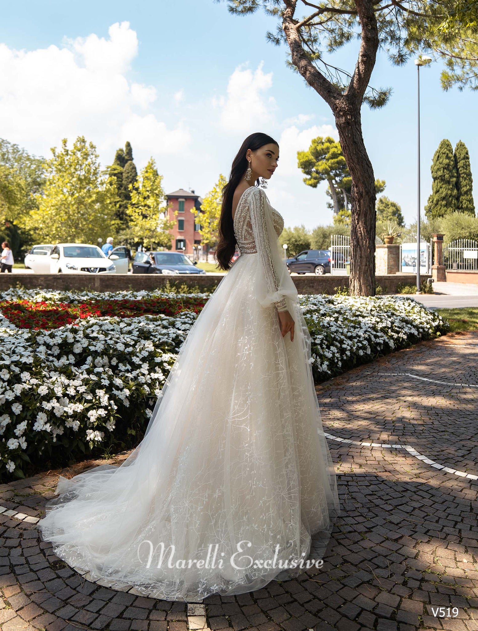 Bohemian A-line Wedding Dress, Wedding Gown, Long Sleeve, V Neck, Boho, Shimmer 18 / Ivory Bohemian A-line Wedding Dress, Wedding Gown, Long Sleeve, V Neck, Boho, Shimmer 18 / Ivory