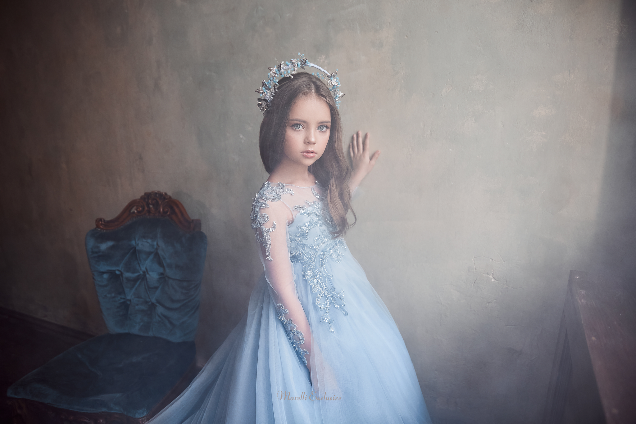 Pentelei 3123 floral lace and tulle splendor: a unique formal attire  | Girls Formal Dress