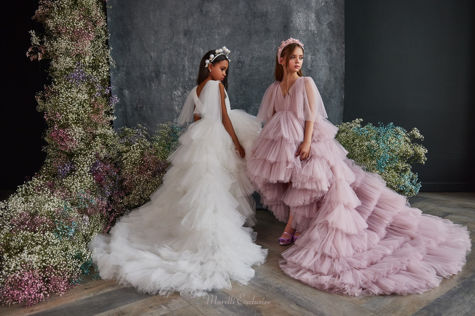 Pentelei 3213 she's a fairy princess in delicate white or pastel  | Girls Formal Dress