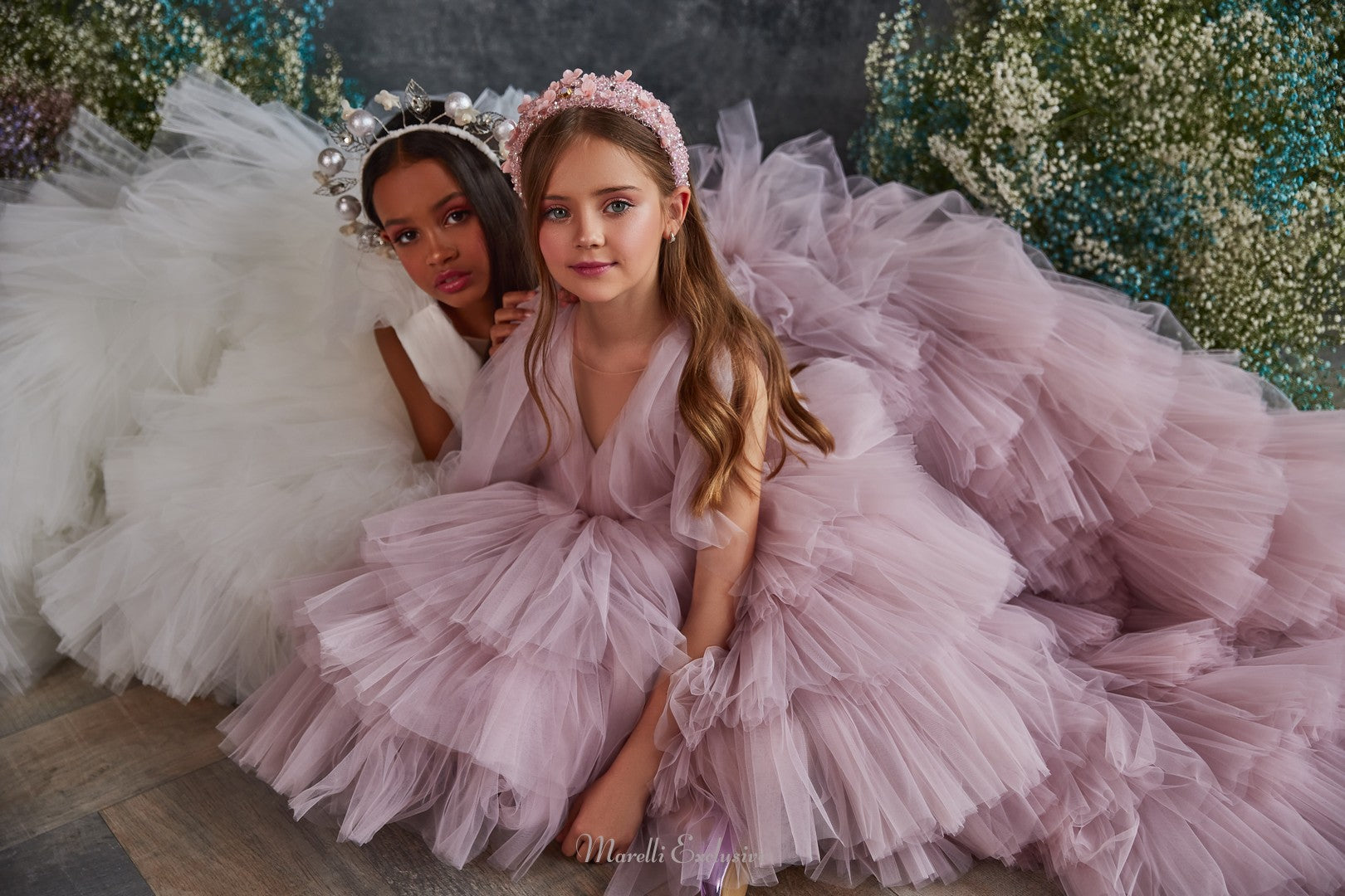 Pentelei 3213 she's a fairy princess in delicate white or pastel  | Girls Formal Dress