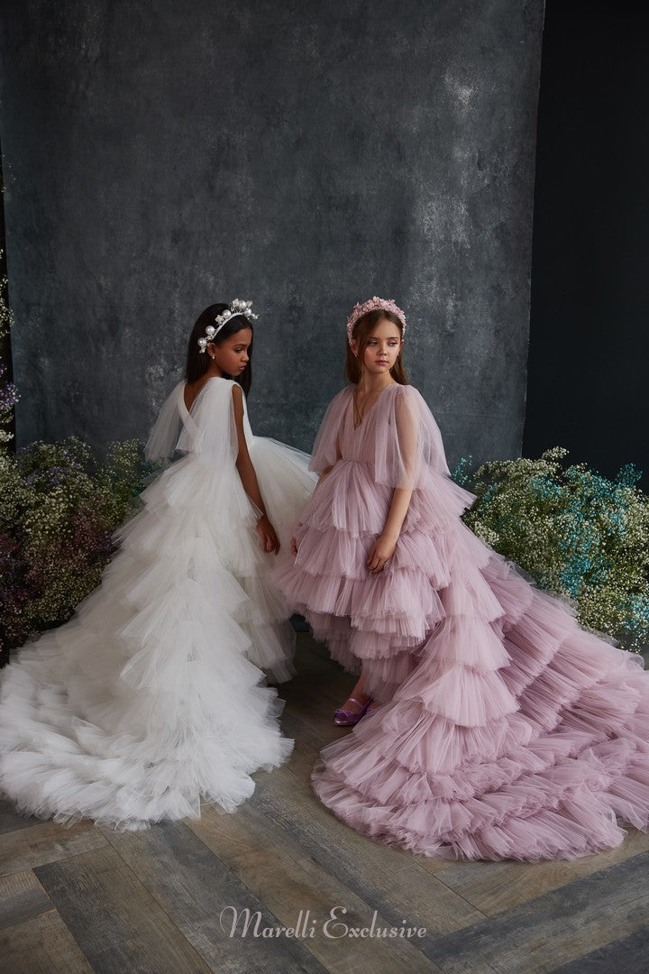 Pentelei 3213 she's a fairy princess in delicate white or pastel  | Girls Formal Dress