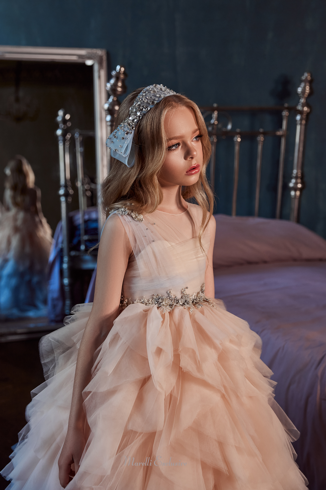 Pentelei 3145 long tulle dresses fit for a princess  | Girls Formal Dress