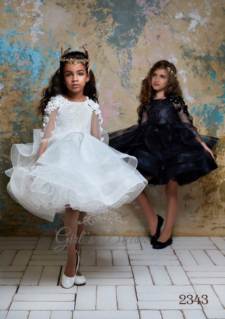 Pentelei 2343 sparkling bodice and 3d flowers - magical dress  | Girls Formal Dress
