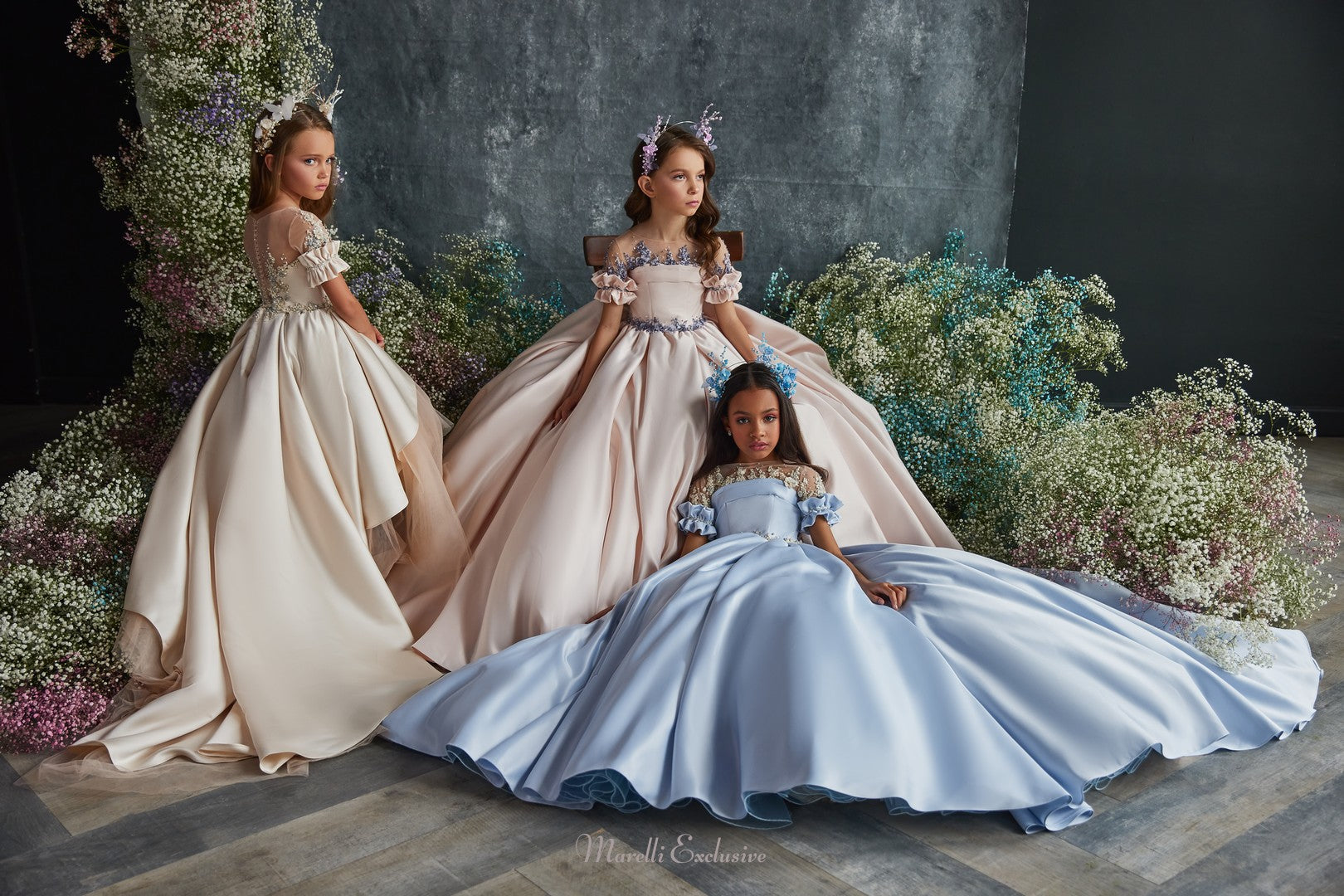 Pentelei 3207 enchanting off-the-shoulder illusion gown for special events  | Girls Formal Dress