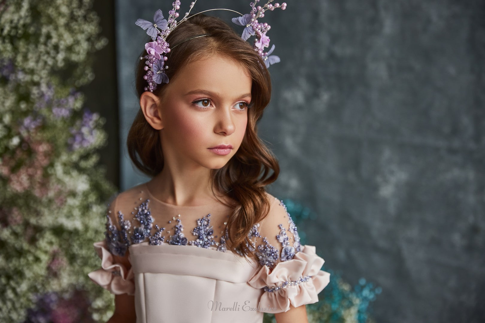 Pentelei 3207 enchanting off-the-shoulder illusion gown for special events  | Girls Formal Dress