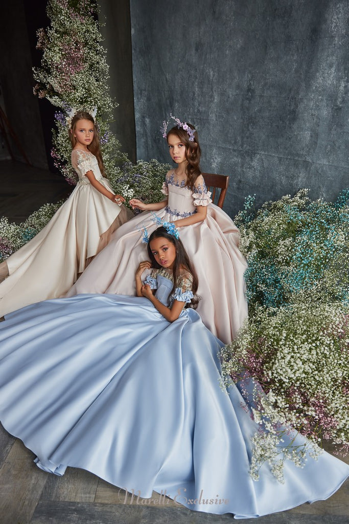Pentelei 3207 enchanting off-the-shoulder illusion gown for special events  | Girls Formal Dress
