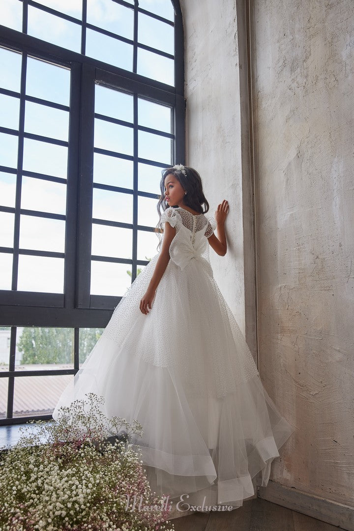 Pentelei 3233 mesmerizing gown with matching tiara for little royalty  | Girls Formal Dress