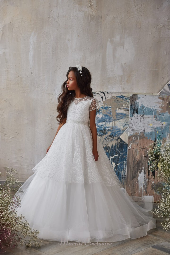 Pentelei 3233 mesmerizing gown with matching tiara for little royalty  | Girls Formal Dress