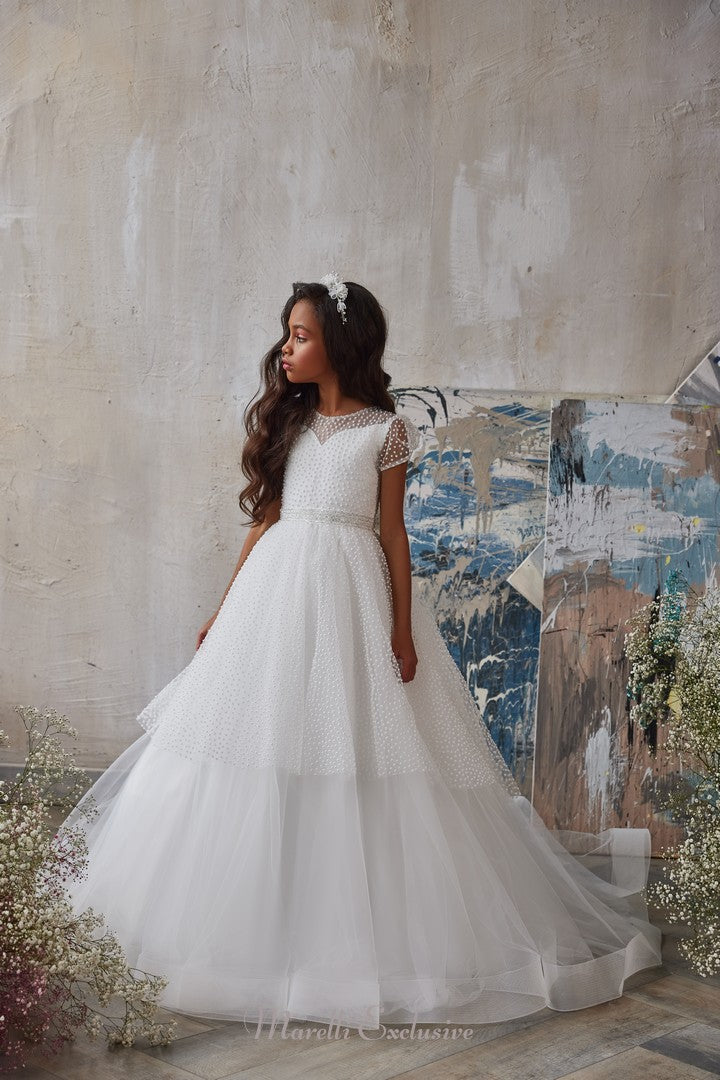Pentelei 3233 mesmerizing gown with matching tiara for little royalty  | Girls Formal Dress