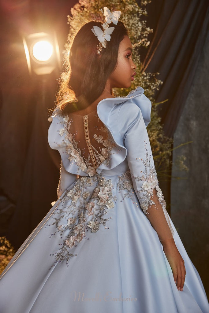 Pentelei 3205 leto dress: ruffle sleeves and beaded details steal the show  | Girls Formal Dress