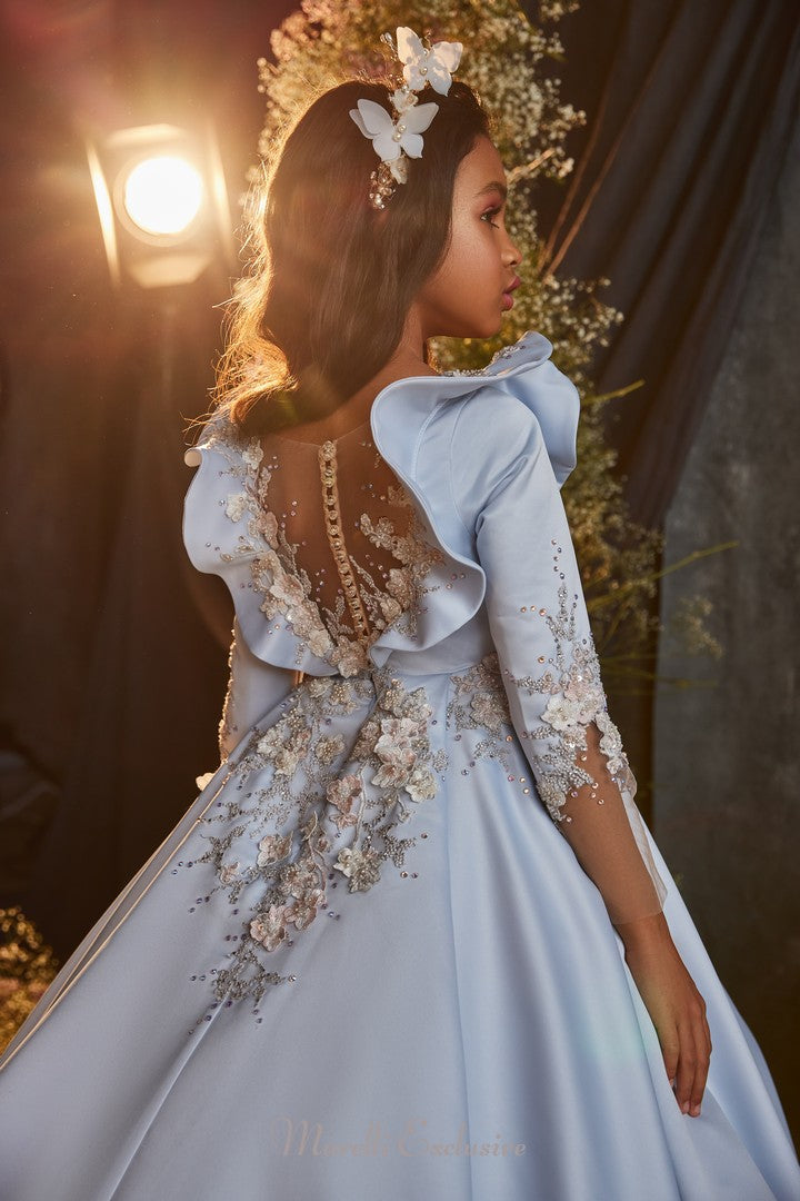 Pentelei 3205 leto dress: ruffle sleeves and beaded details steal the show  | Girls Formal Dress