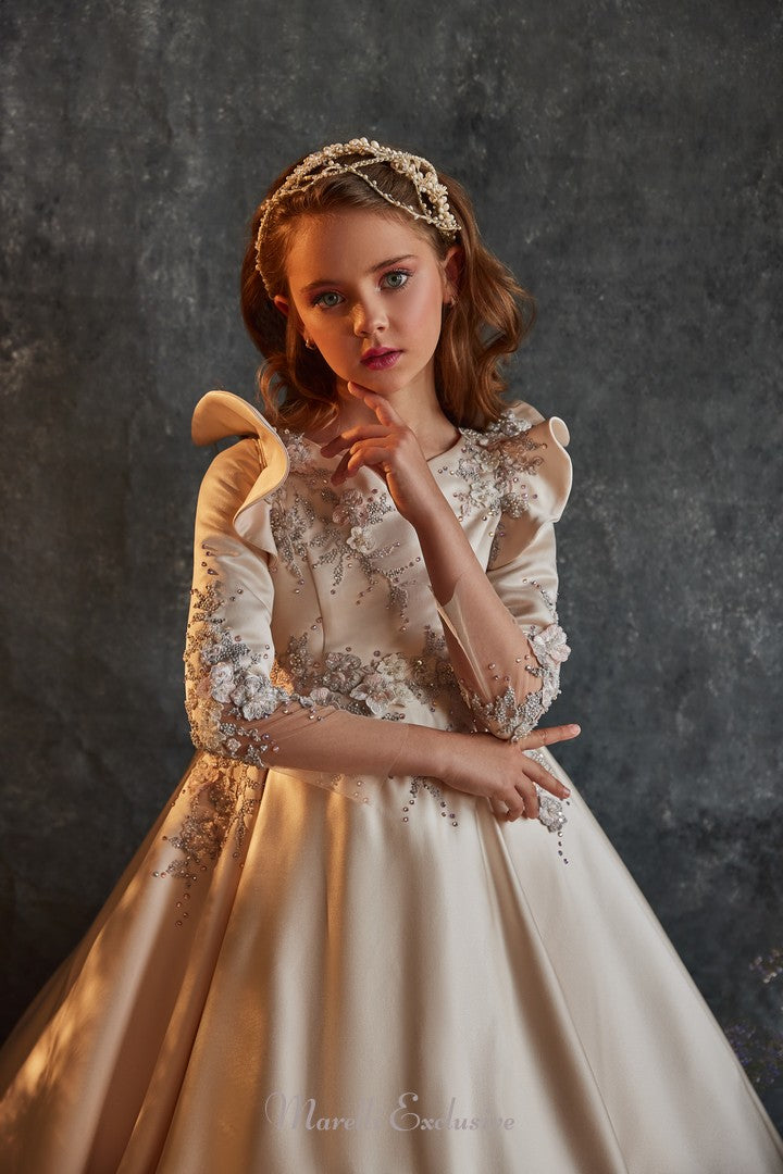 Pentelei 3205 leto dress: ruffle sleeves and beaded details steal the show  | Girls Formal Dress