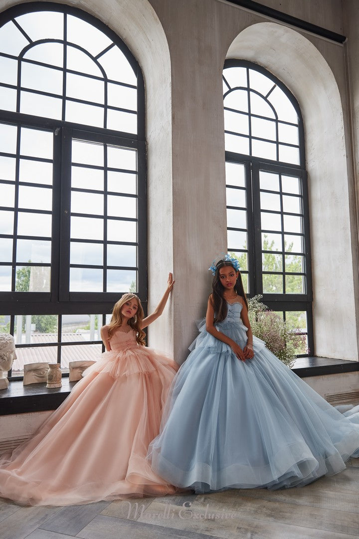 Pentelei 3223 impress with the romee dress: tulle and dramatic ball gown  | Girls Formal Dress