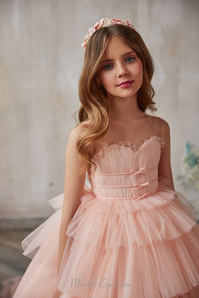 Pentelei 3223 impress with the romee dress: tulle and dramatic ball gown  | Girls Formal Dress