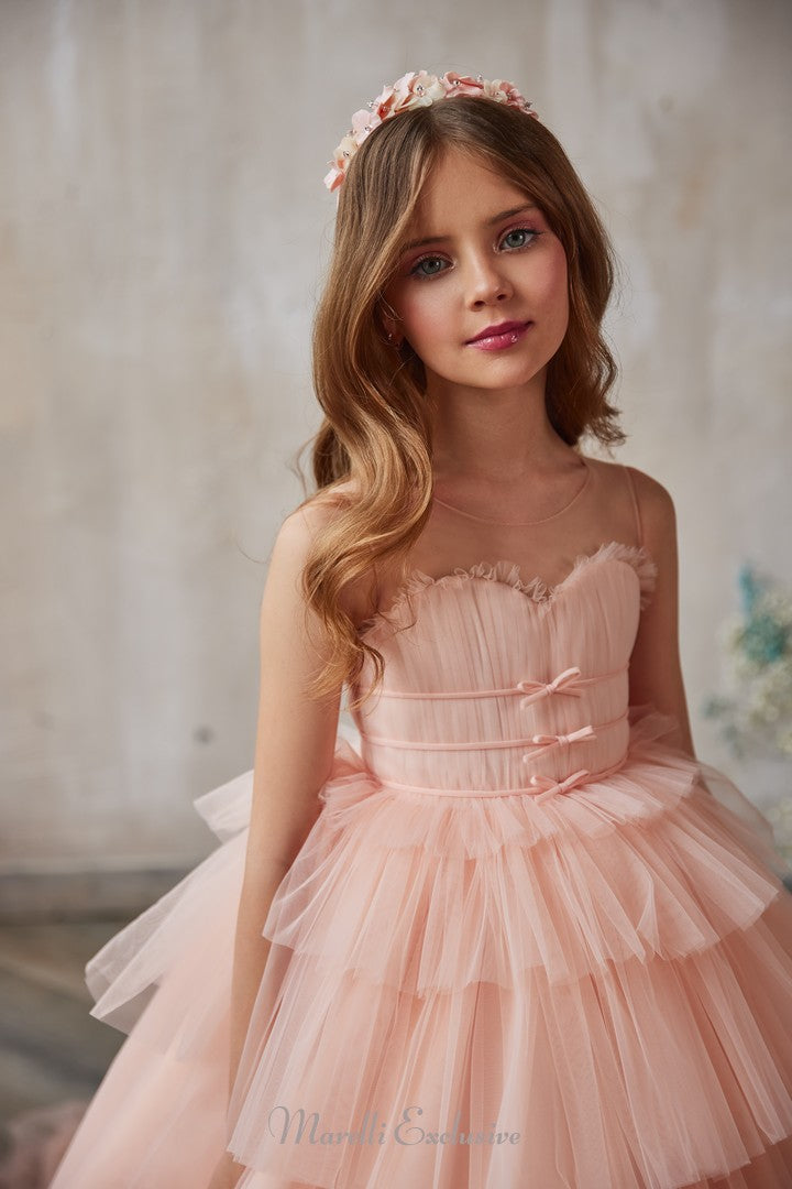 Pentelei 3223 impress with the romee dress: tulle and dramatic ball gown  | Girls Formal Dress