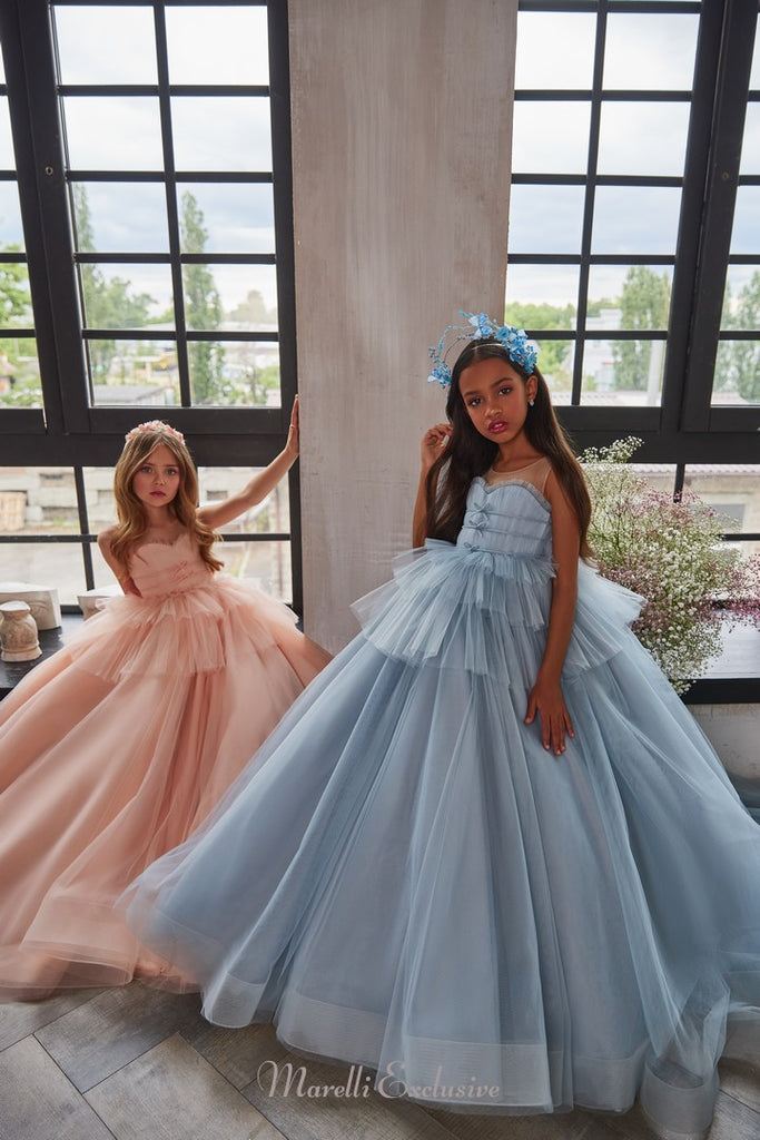 Pentelei 3223 impress with the romee dress: tulle and dramatic ball gown  | Girls Formal Dress