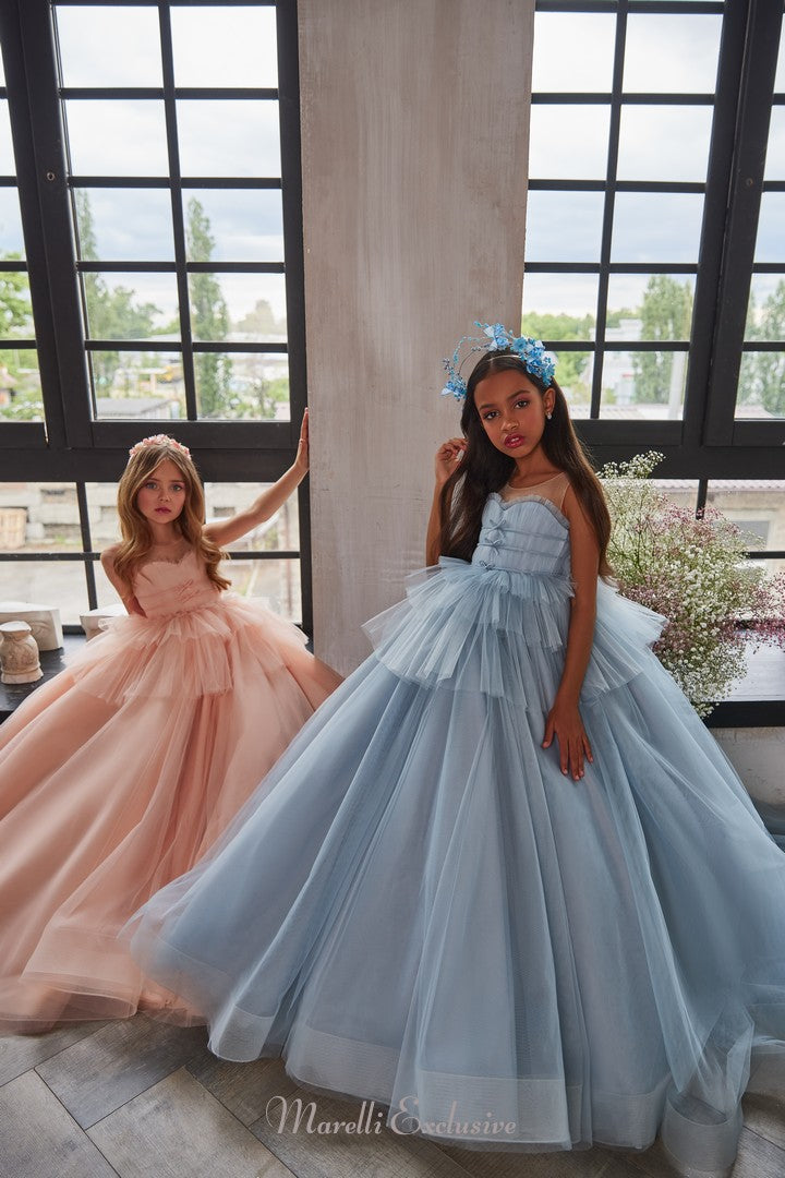 Pentelei 3223 impress with the romee dress: tulle and dramatic ball gown  | Girls Formal Dress