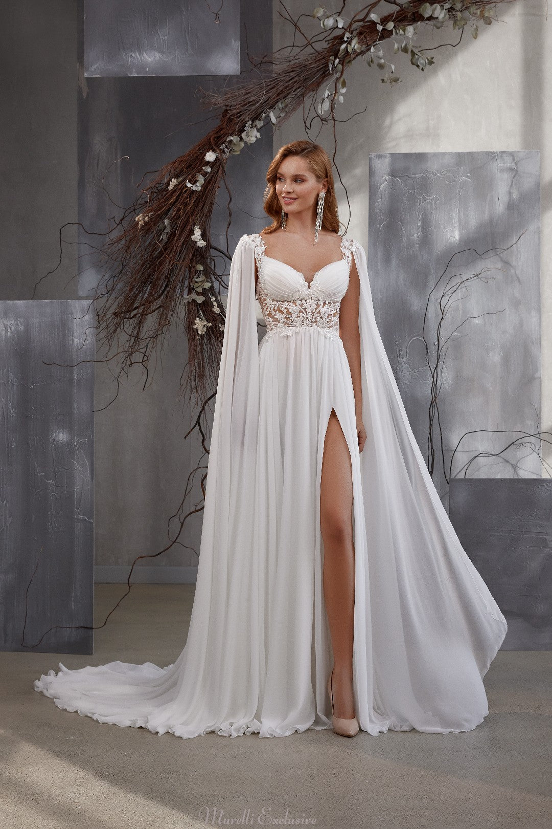 SN-240-HERA | A-Line Chiffon Wedding Dresses